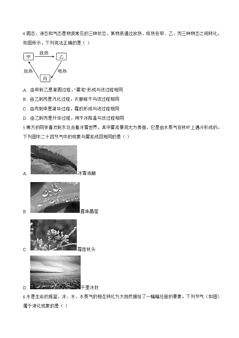 4 升华和凝华一课一练物理教科版（2024）初中八年级上册(无答案)第2页