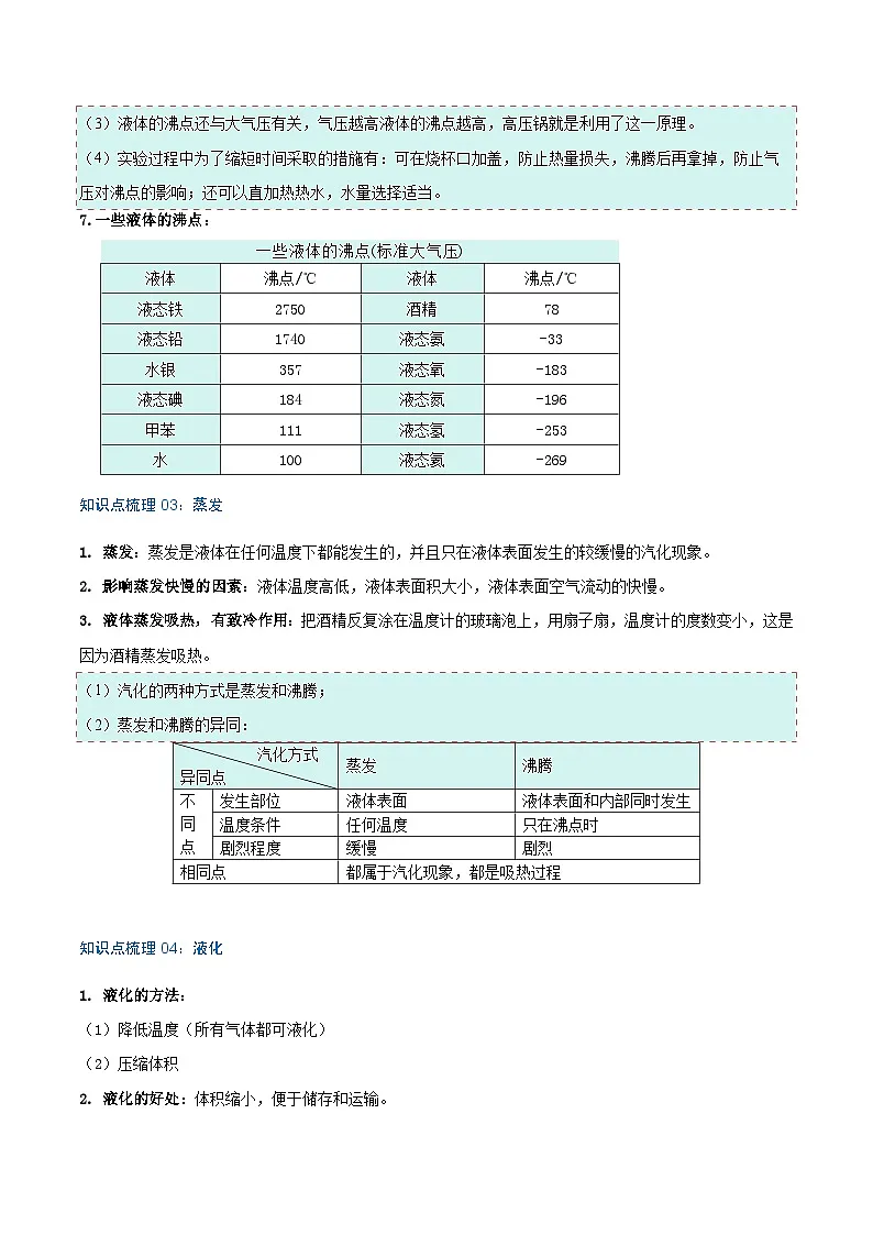 专题3.3 汽化和液化（知识梳理+12个考点讲练+中考真题演练+难度分层练 共61题）解析版第3页