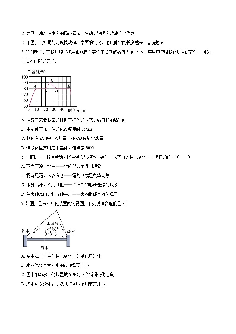 山东德州市夏津县2025-2026学年八年级上学期1月期末物理试题-自定义类型第2页
