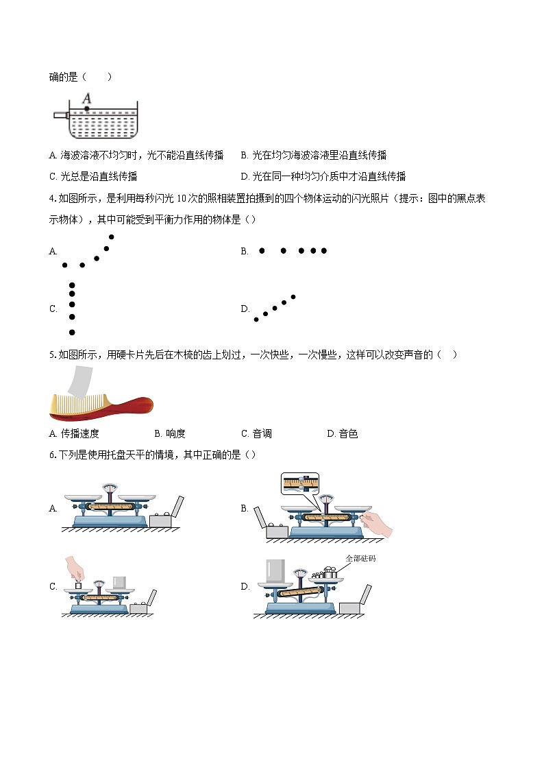 江苏省盐城市阜宁县2025-2026学年八年级上学期期末考试物理试卷-自定义类型第2页