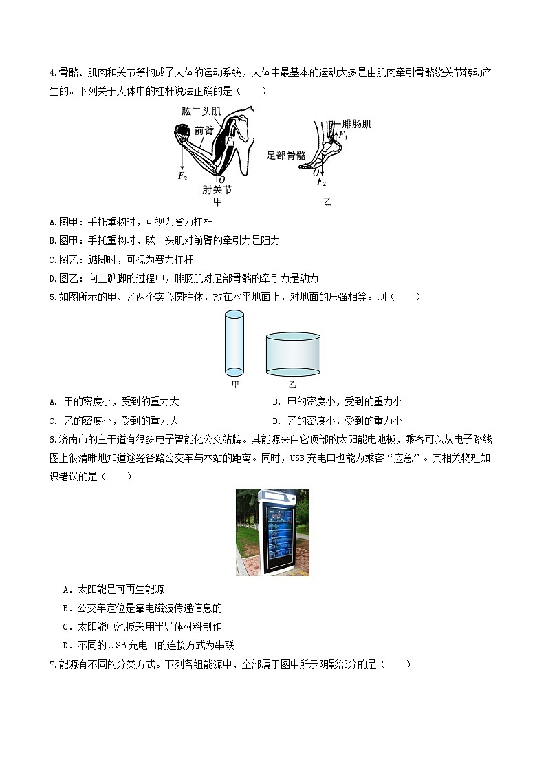 2026届山东省济南市中考物理自编模拟卷一（原卷版）第2页