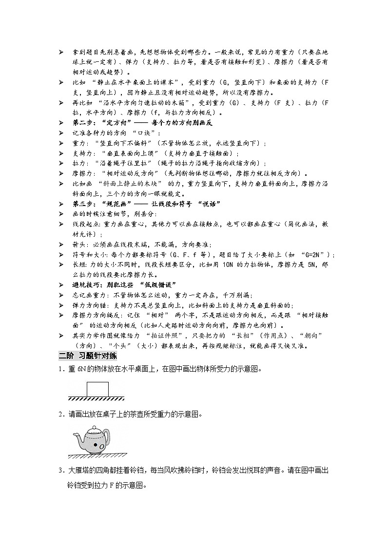 沪粤版 2024-2025 学年物理八年级下册 专题四力学作图【课后 5 分钟 同步练】- 习题【含解析】第2页