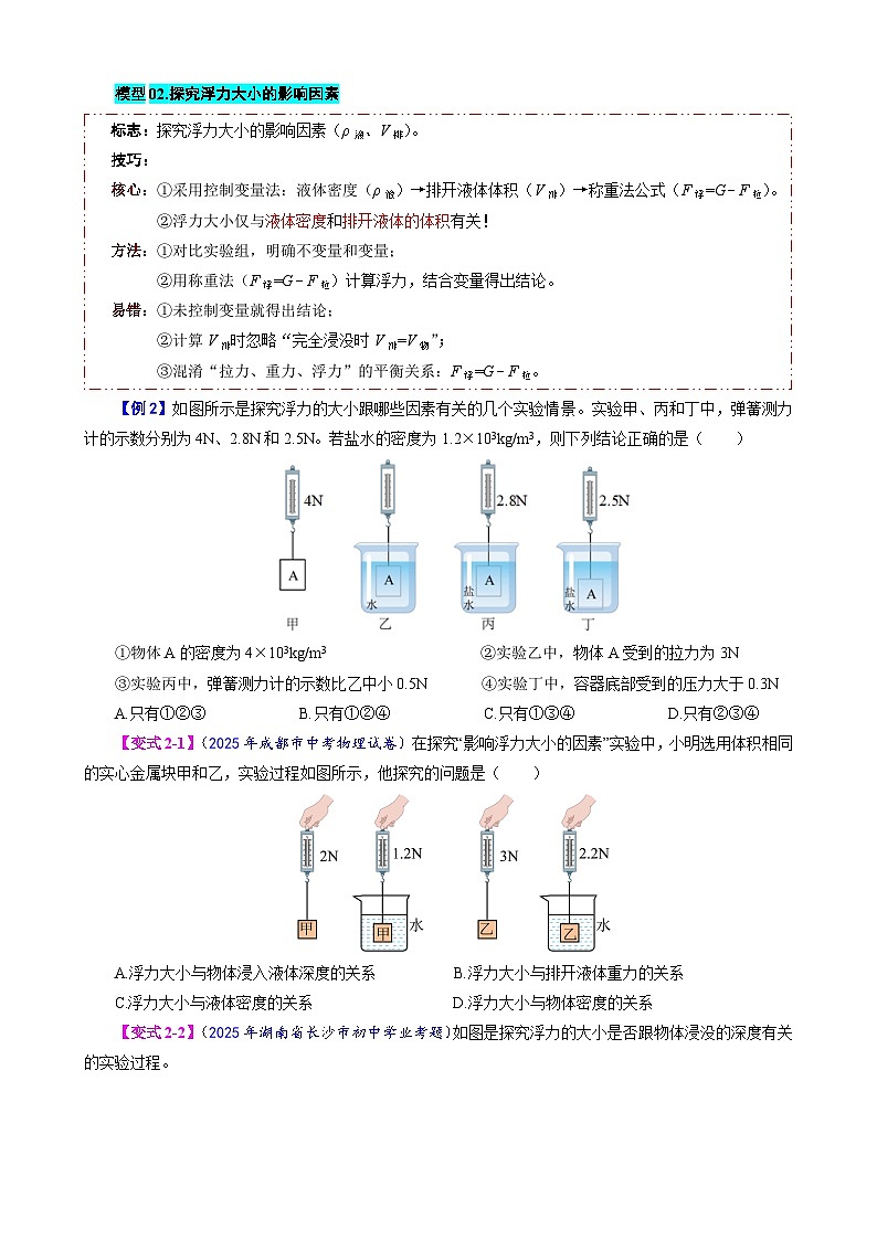 专题11 浮力（模型与方法）（原卷版）第3页