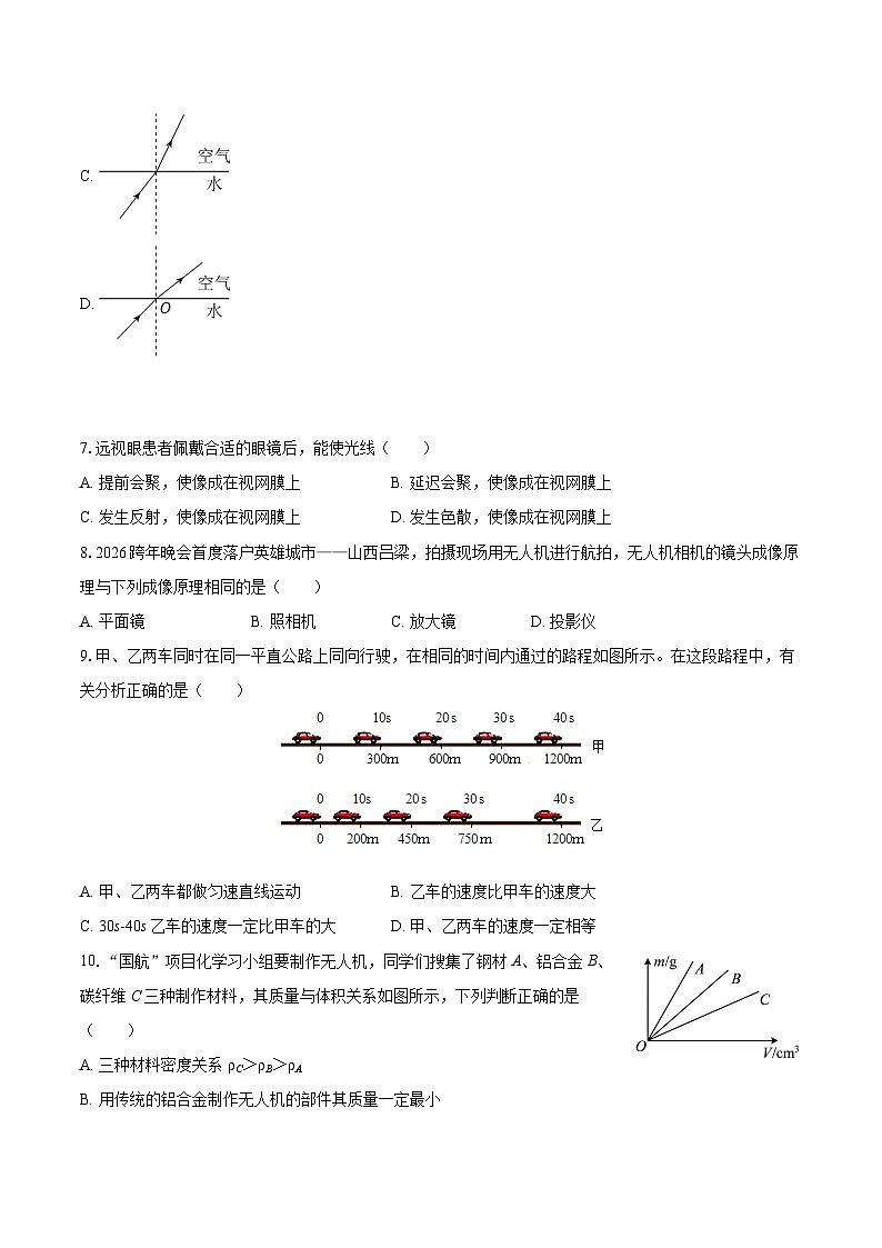 2025-2026学年山西省太原市部分学校八年级（上）期末物理试卷-自定义类型第2页