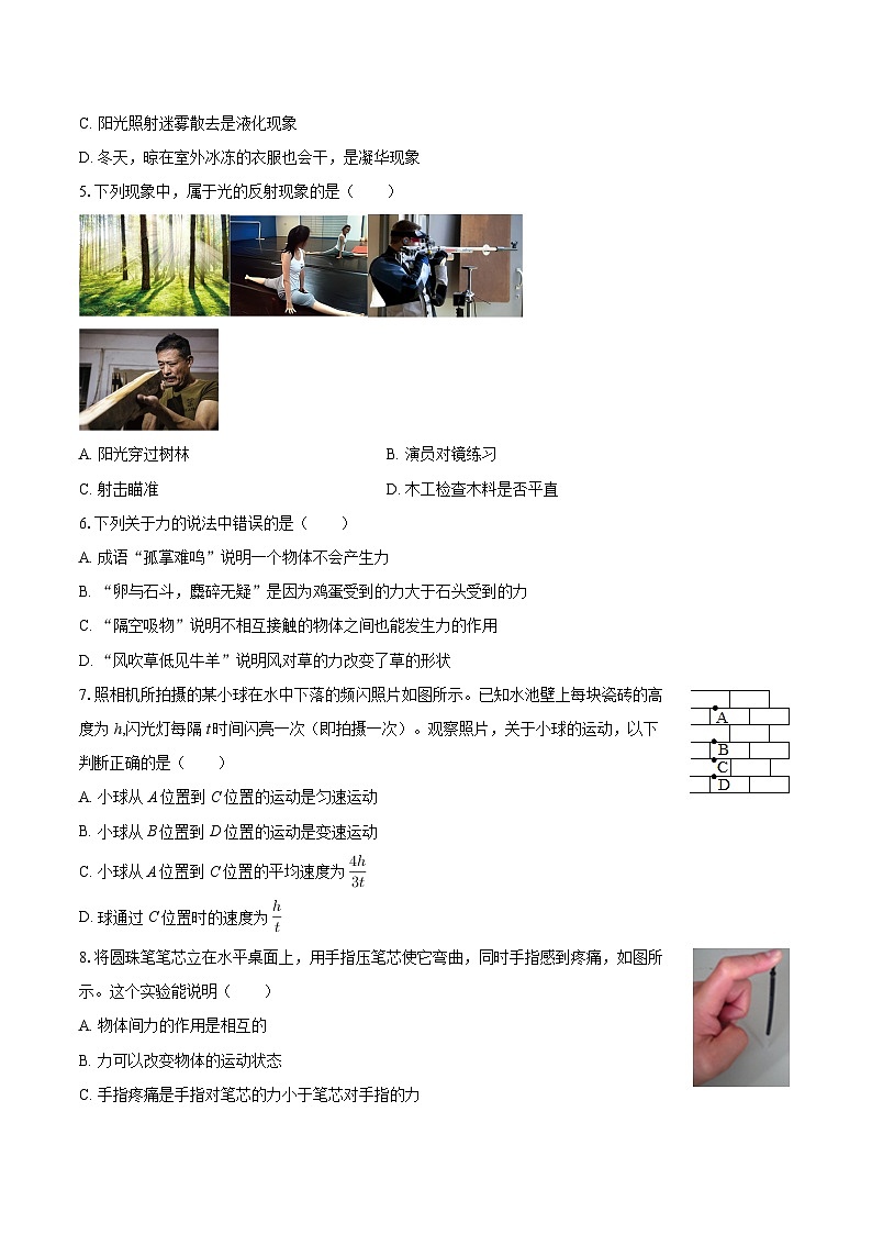 2025-2026学年黑龙江省绥化九中八年级（上）期末物理试卷-自定义类型第2页