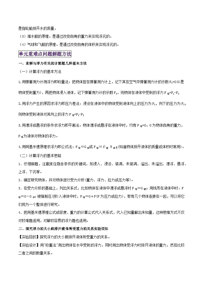 2026中考物理二轮复习专题07 浮力单元应知应会练习（解析版）第3页