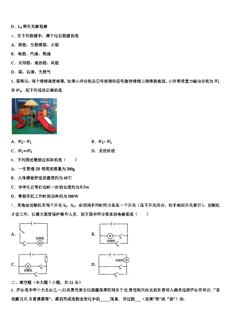 广东省清远市2025-2026学年中考一模物理试题（含答案解析）第2页