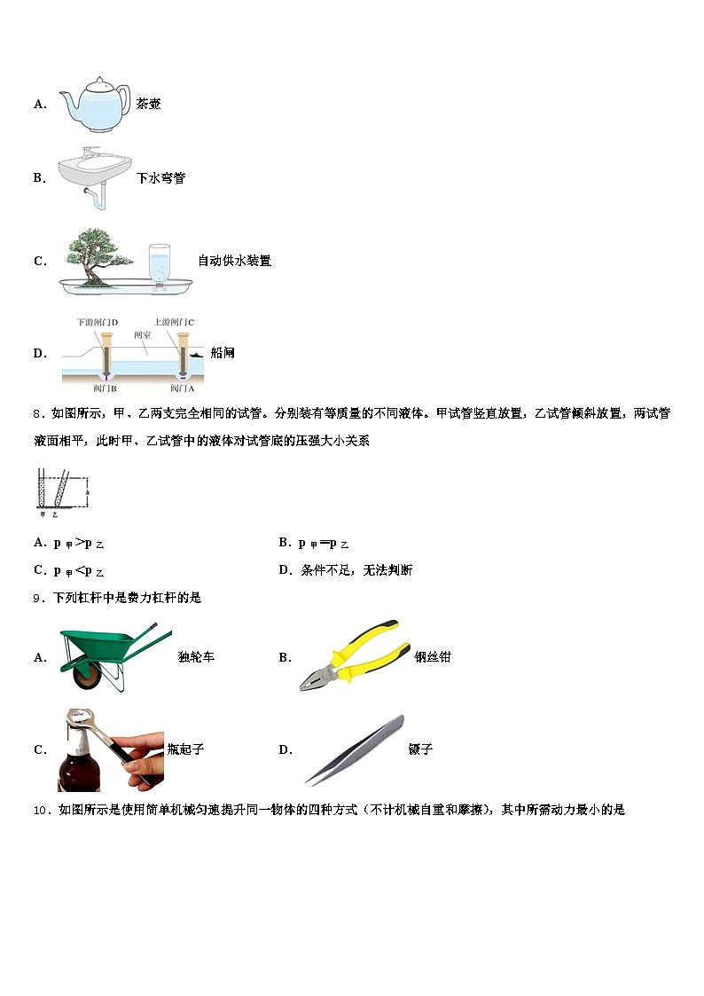 阜新市2025-2026学年中考物理押题试卷（含答案解析）第3页