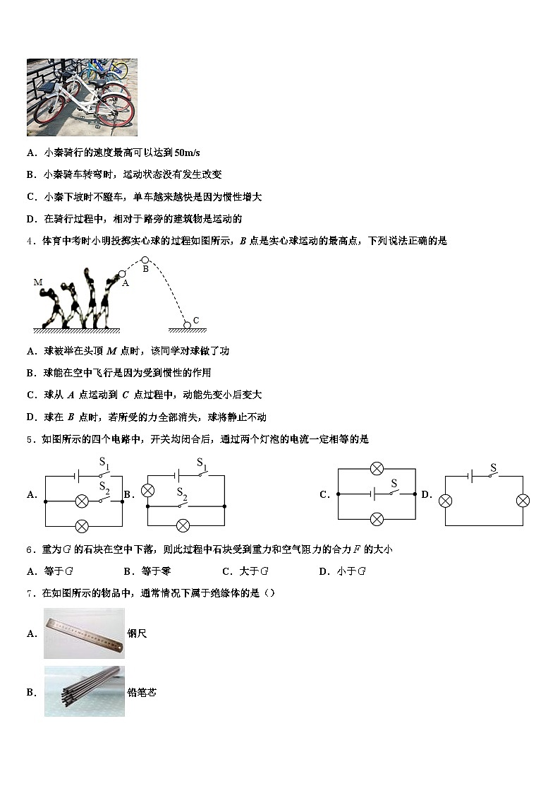 山东省聊城市2025-2026学年中考四模物理试题（含答案解析）第2页