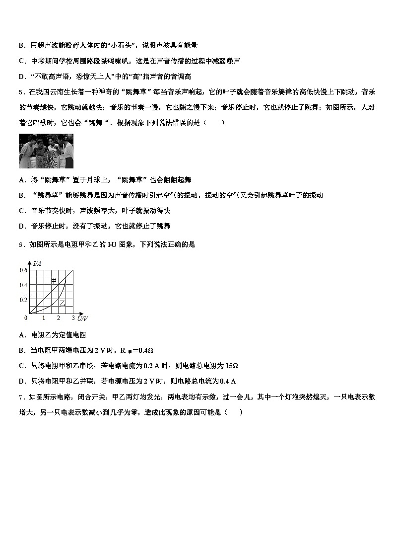 山西省晋中市2026年中考五模物理试题（含答案解析）第2页