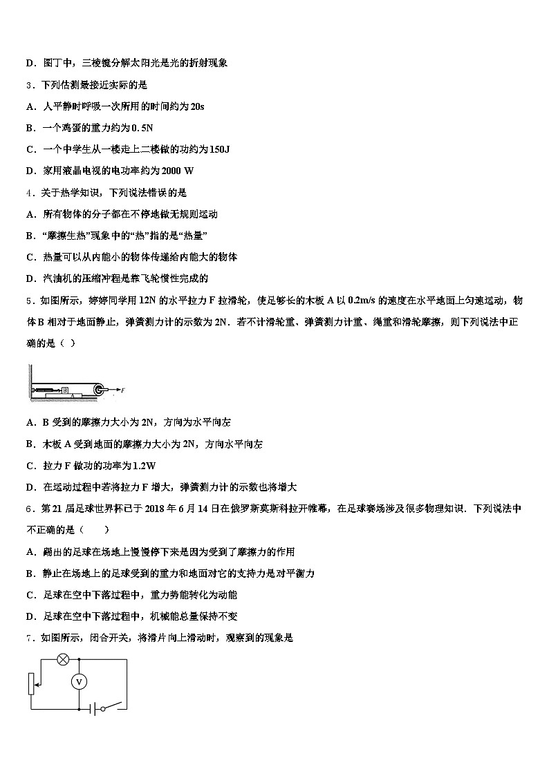 黑龙江省佳木斯市2025-2026学年中考物理押题卷（含答案解析）第2页