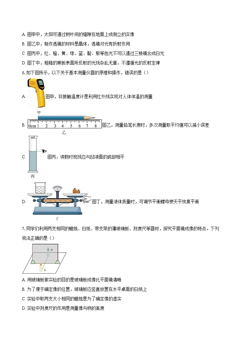 四川省泸州市龙马潭区五校联考2025-2026学年八年级上学期1月期末物理试题-自定义类型第2页