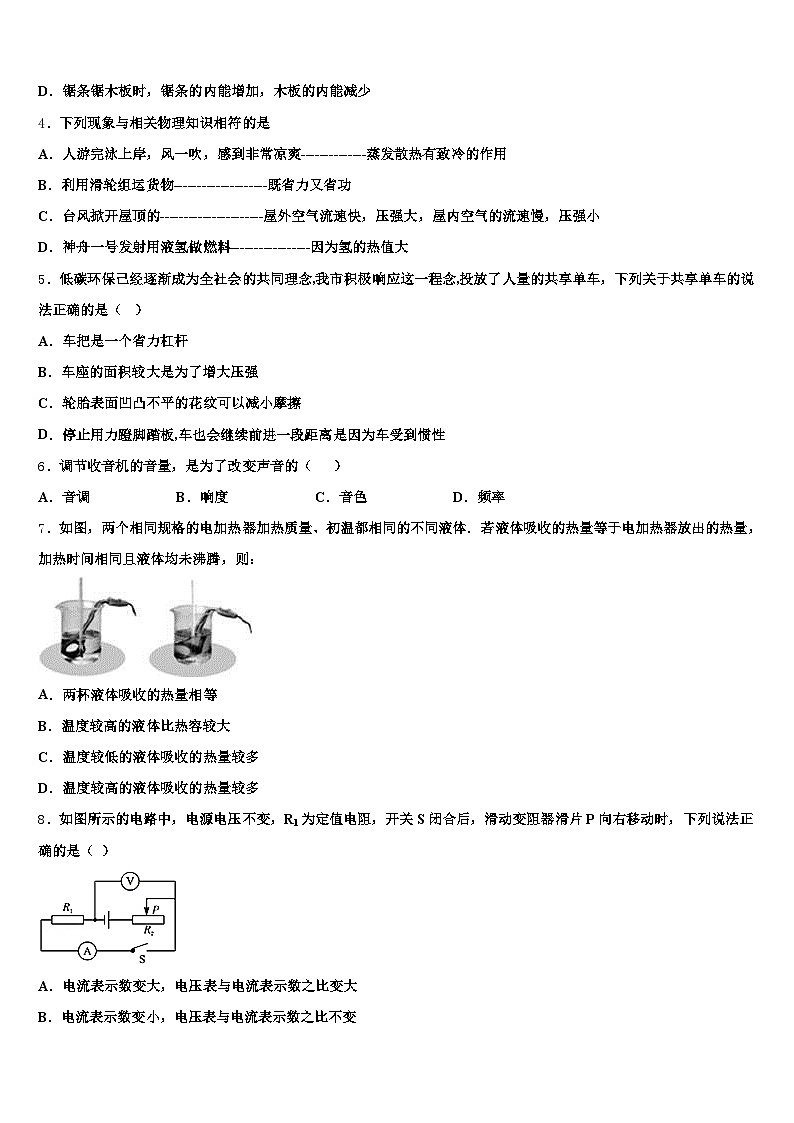 2025-2026学年常德市中考试题猜想物理试卷（含答案解析）第2页