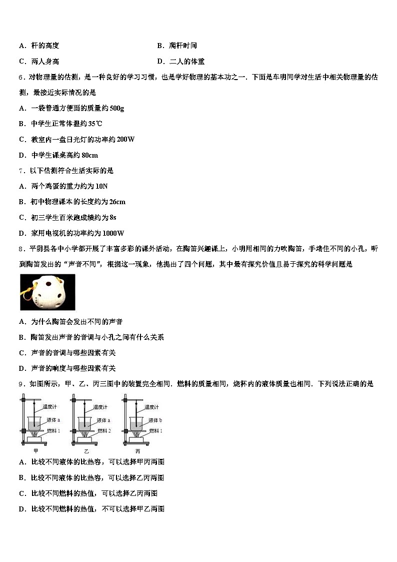 2025-2026学年山西省大同市中考试题猜想物理试卷（含答案解析）第2页