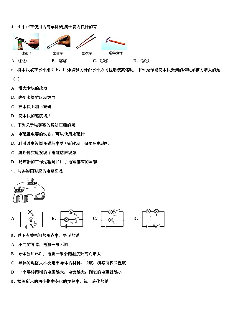 2026届齐齐哈尔市中考押题物理预测卷（含答案解析）第2页