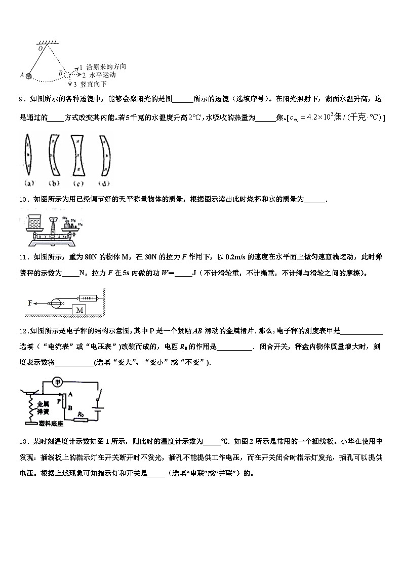 2026届怀化市中考四模物理试题（含答案解析）第3页