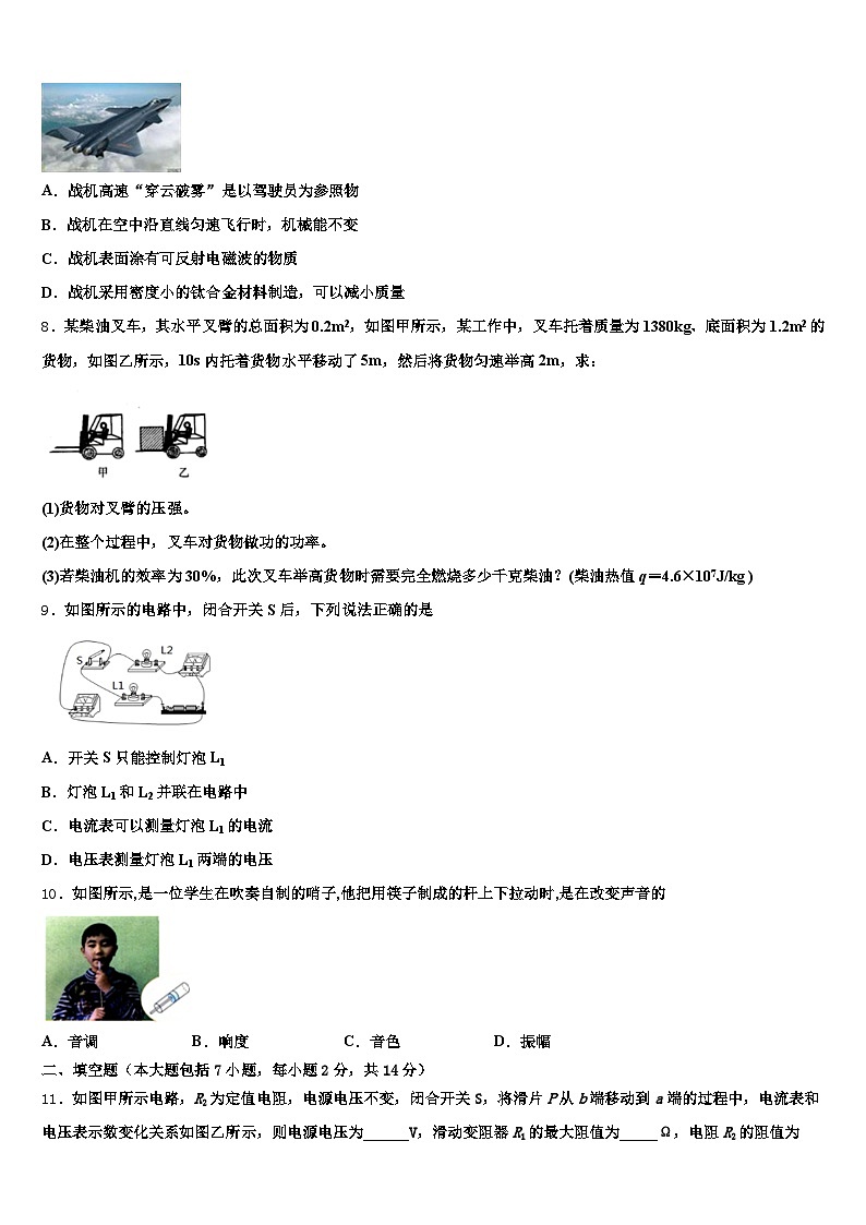 吉林省白城市2025-2026学年中考物理全真模拟试卷（含答案解析）第3页