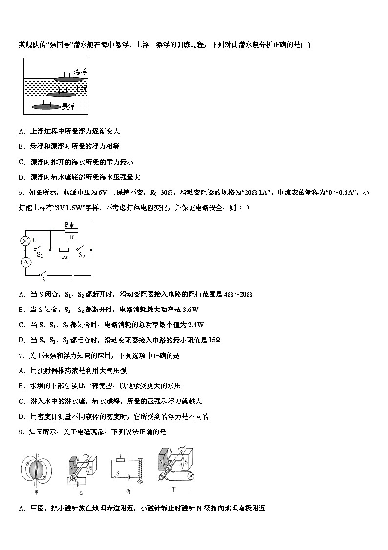 肇庆市2025-2026学年初中物理毕业考试模拟冲刺卷（含答案解析）第2页