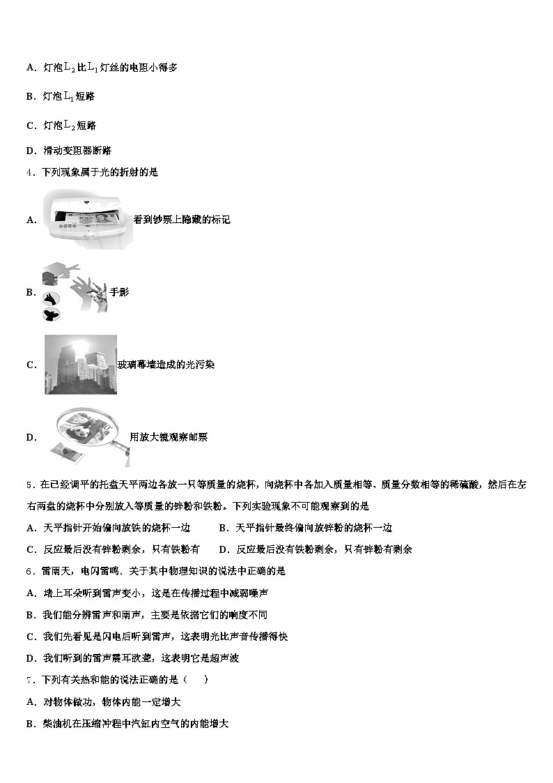 2026届广西壮族自治区贺州市中考猜题物理试卷（含答案解析）第2页