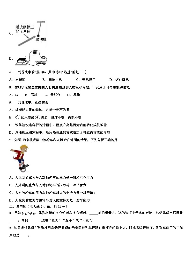 陕西省安康市2026年中考物理模拟预测试卷（含答案解析）第2页