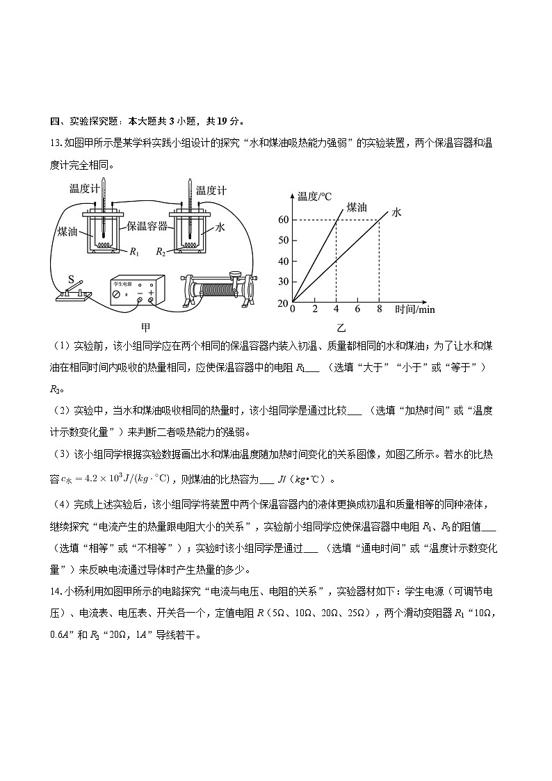 2025-2026学年广东省深圳市红岭教育集团九年级（下）月考物理试卷-自定义类型第3页