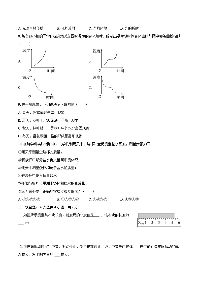 2025-2026学年河北省秦皇岛市海港区八年级（上）期末物理试卷-自定义类型第2页