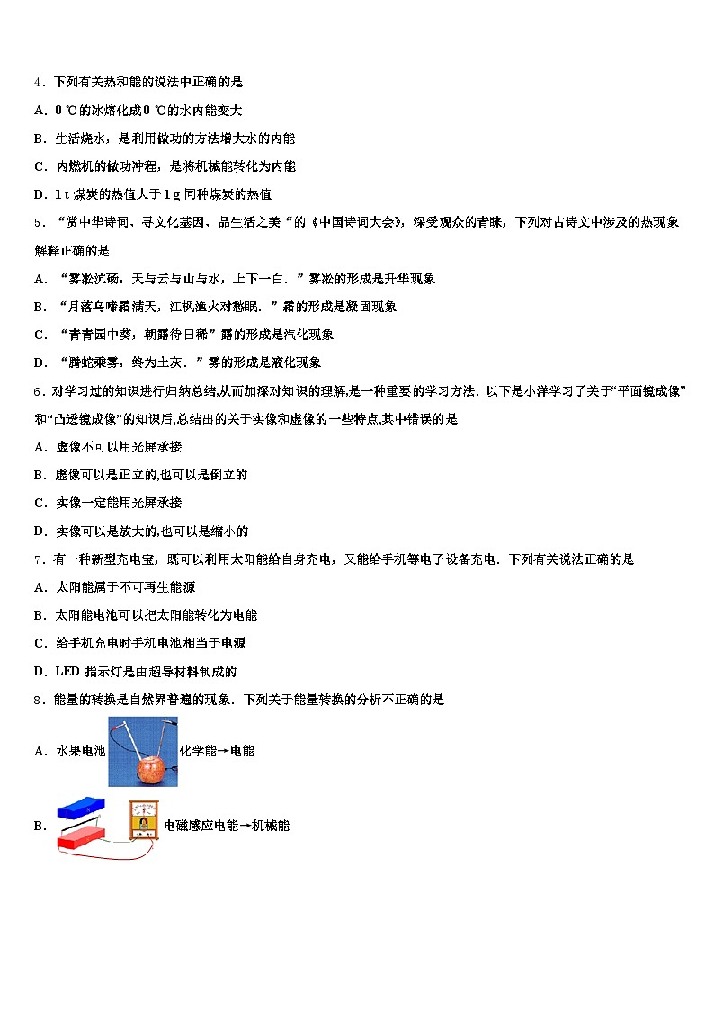 四川省资阳市2026年中考物理考前最后一卷（含答案解析）第2页