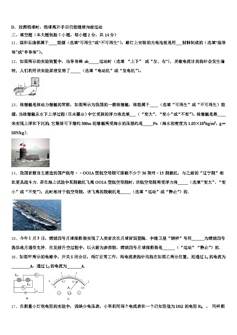 云南省丽江市2026年中考四模物理试题（含答案解析）第3页