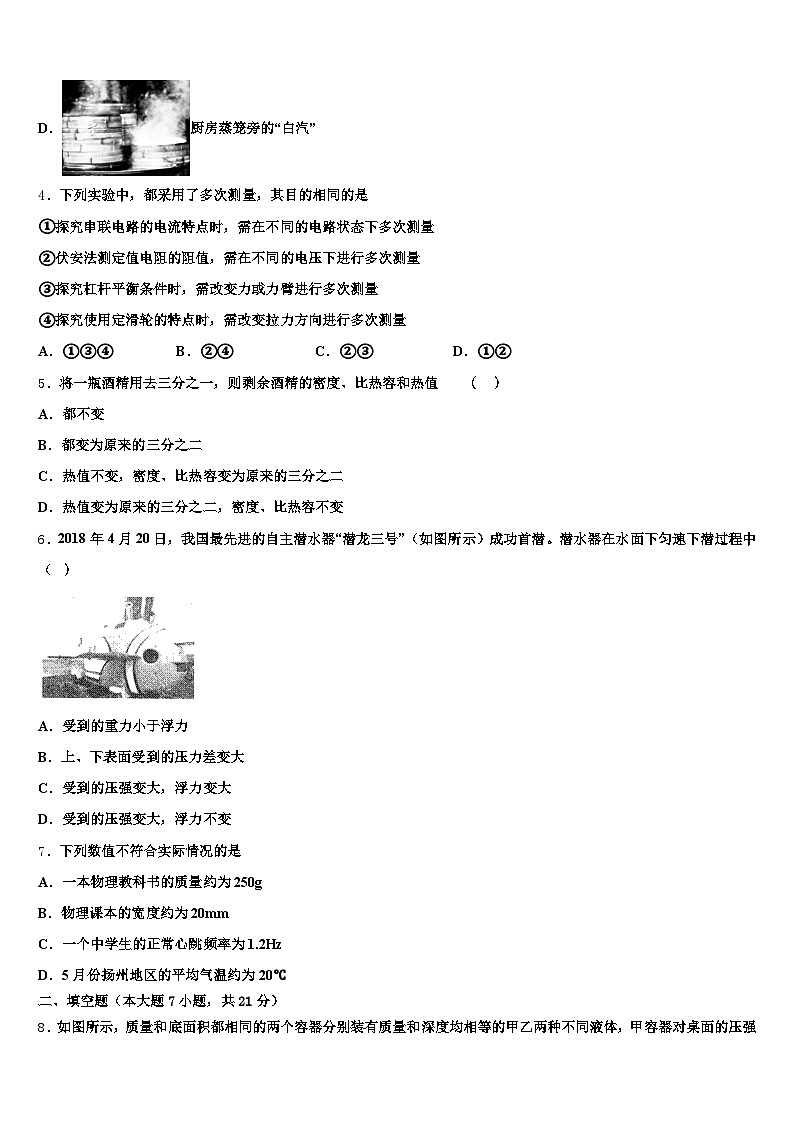 三门峡市2025-2026学年中考猜题物理试卷（含答案解析）第2页