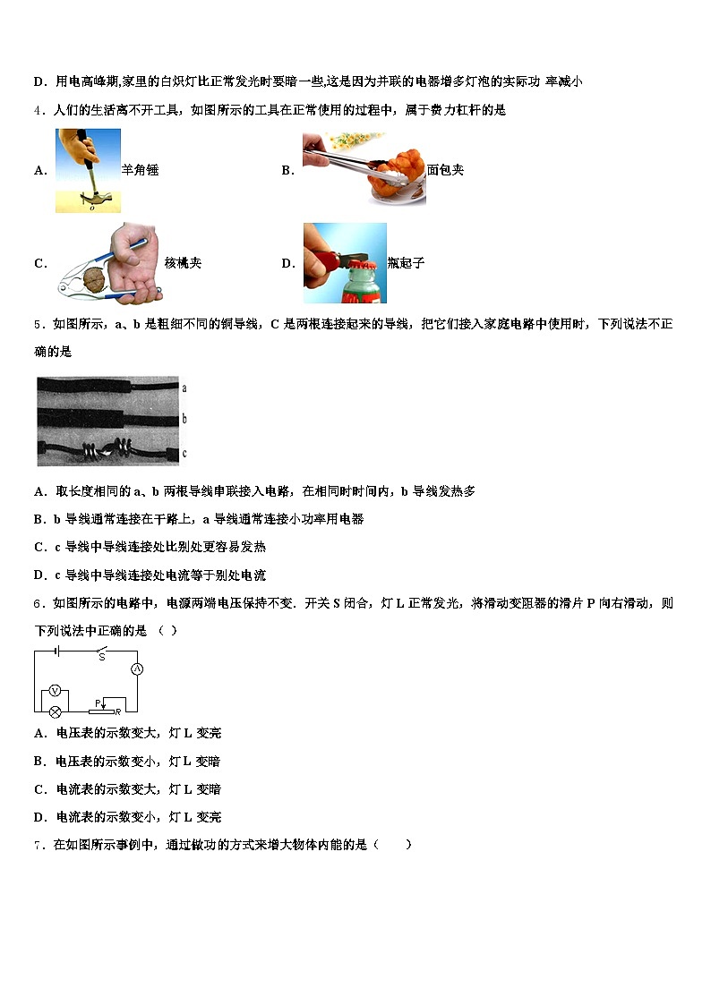2026届海口市中考物理模拟试题（含答案解析）第2页