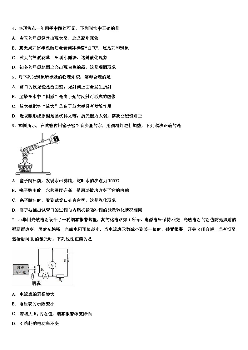 2026届广东省云浮市中考押题物理预测卷（含答案解析）第2页