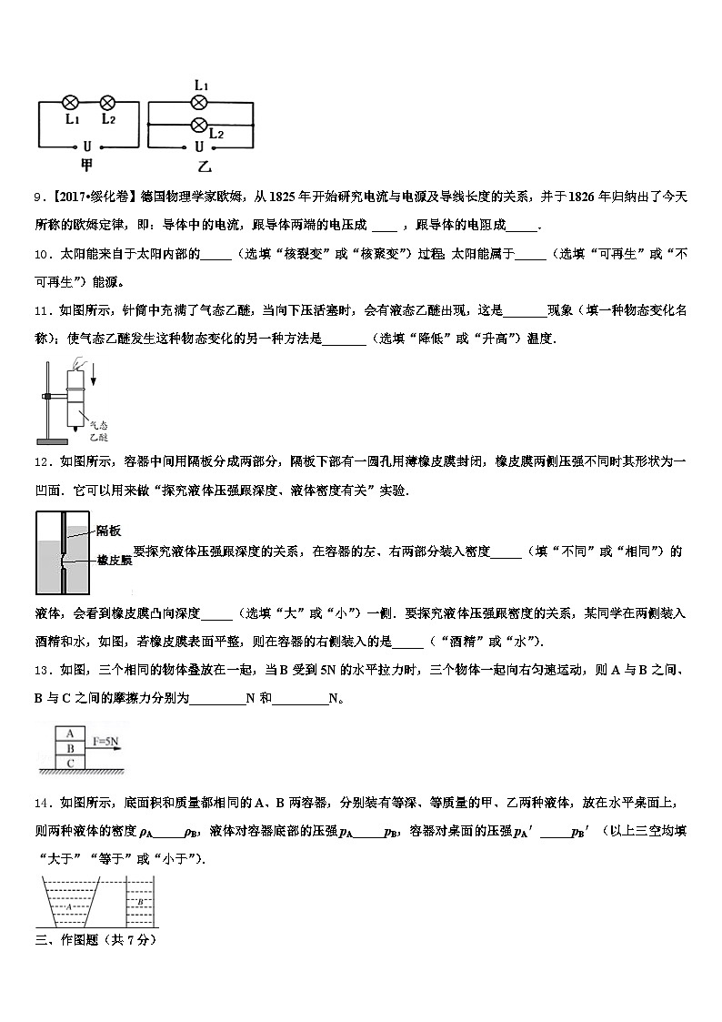 2026年安徽省阜阳市中考三模物理试题（含答案解析）第3页