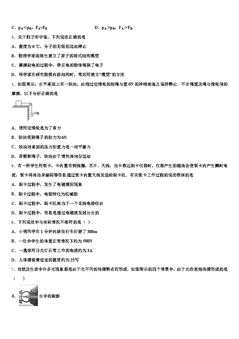 江苏省南通市2026年中考猜题物理试卷（含答案解析）第2页