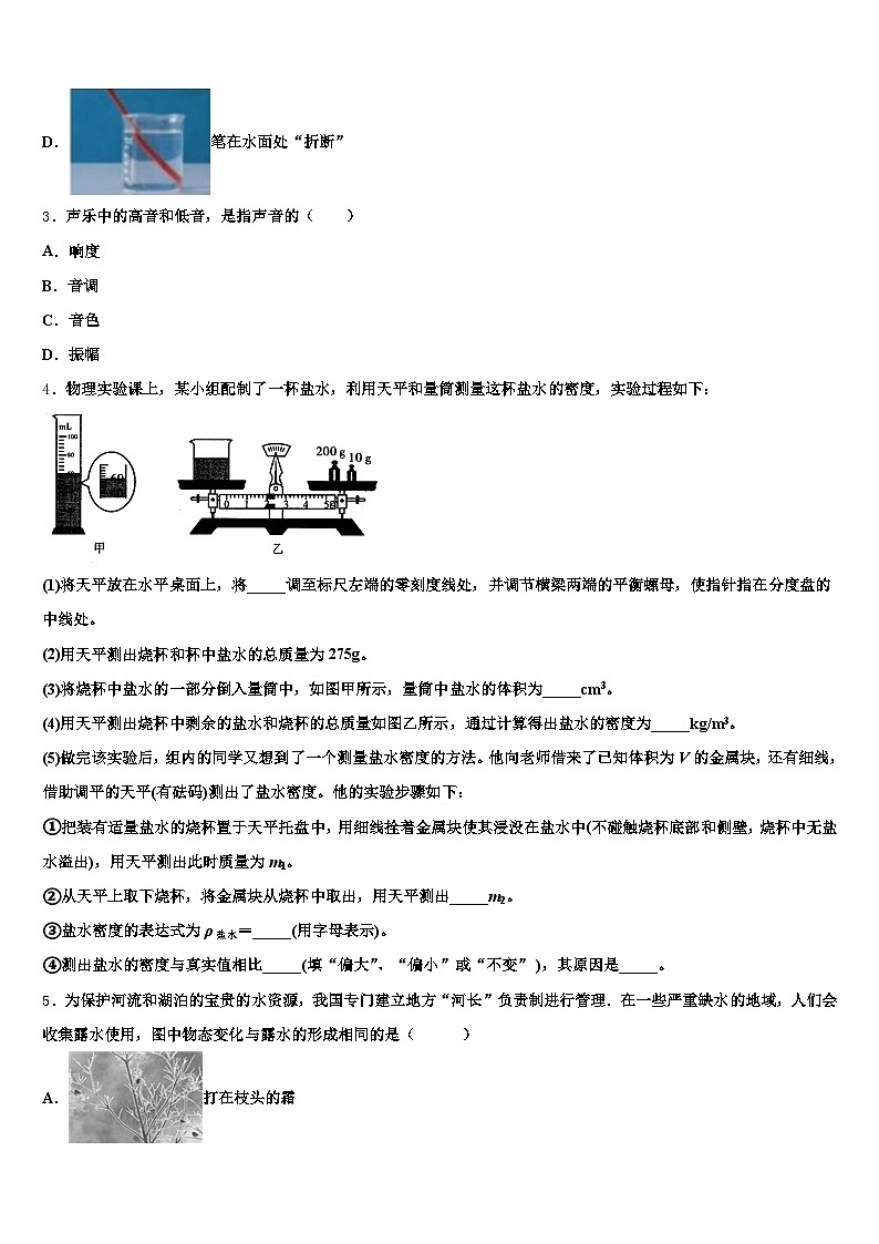 宜春市2025-2026学年中考押题物理预测卷（含答案解析）第2页