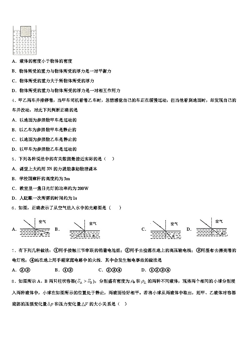 丽江市2025-2026学年中考冲刺卷物理试题（含答案解析）第2页