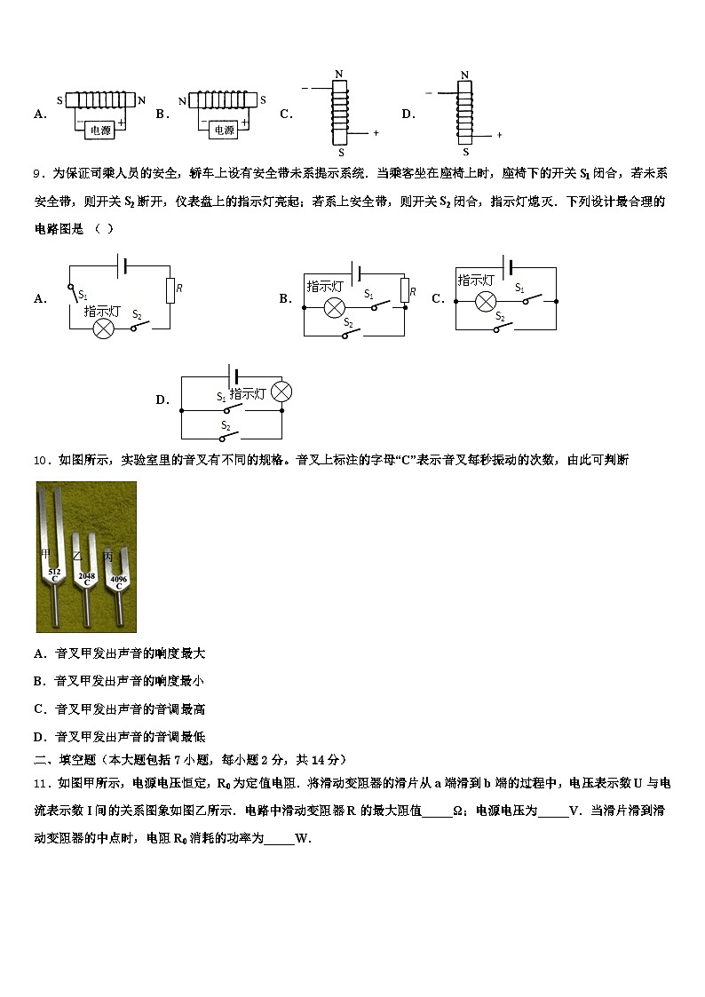 浙江省丽水市2025-2026学年中考物理五模试卷（含答案解析）第3页