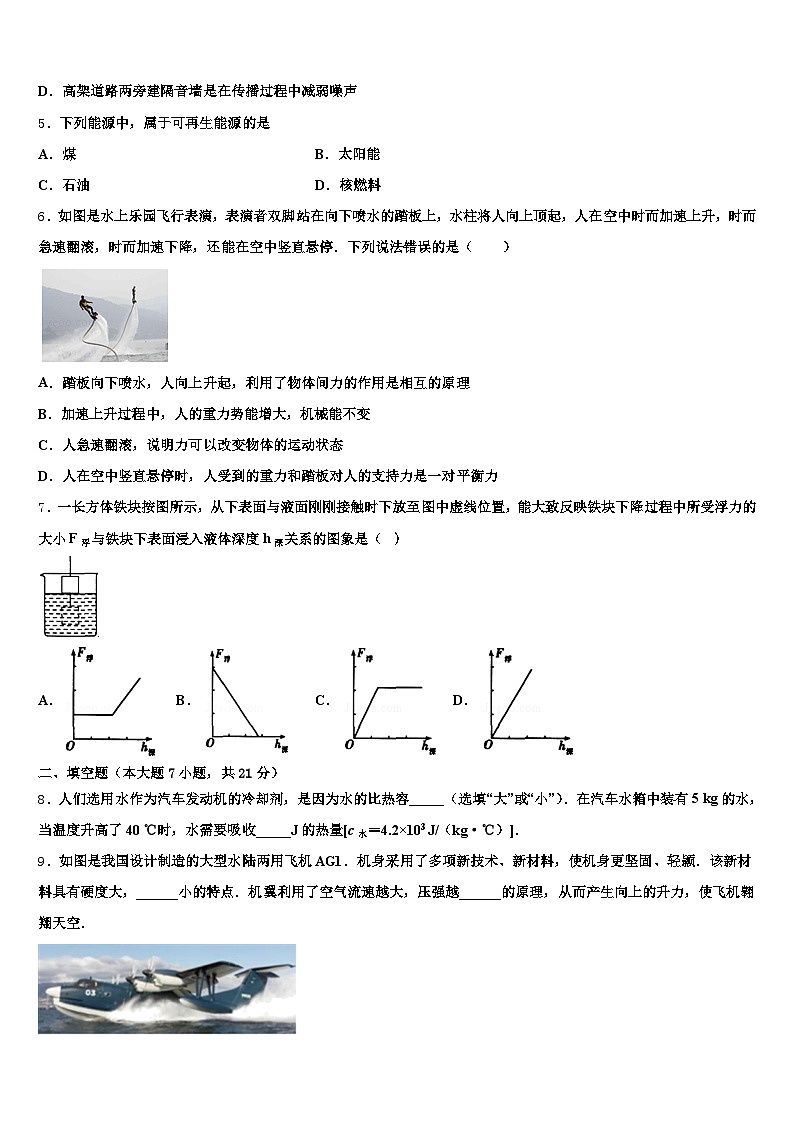 绵阳市2026年中考物理模拟预测试卷（含答案解析）第2页
