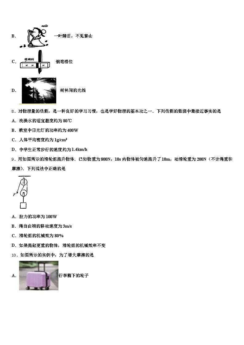 四川省乐山市2026年中考物理四模试卷（含答案解析）第3页