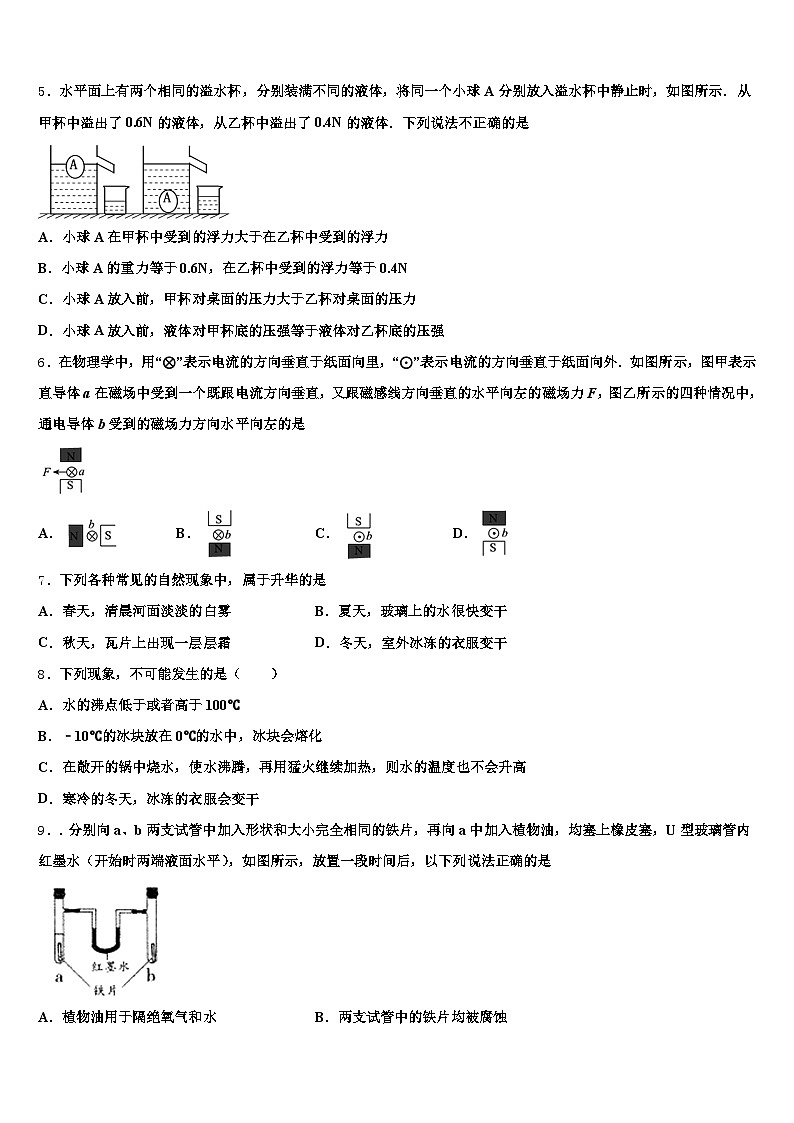 2025-2026学年黄石市中考考前最后一卷物理试卷（含答案解析）第2页