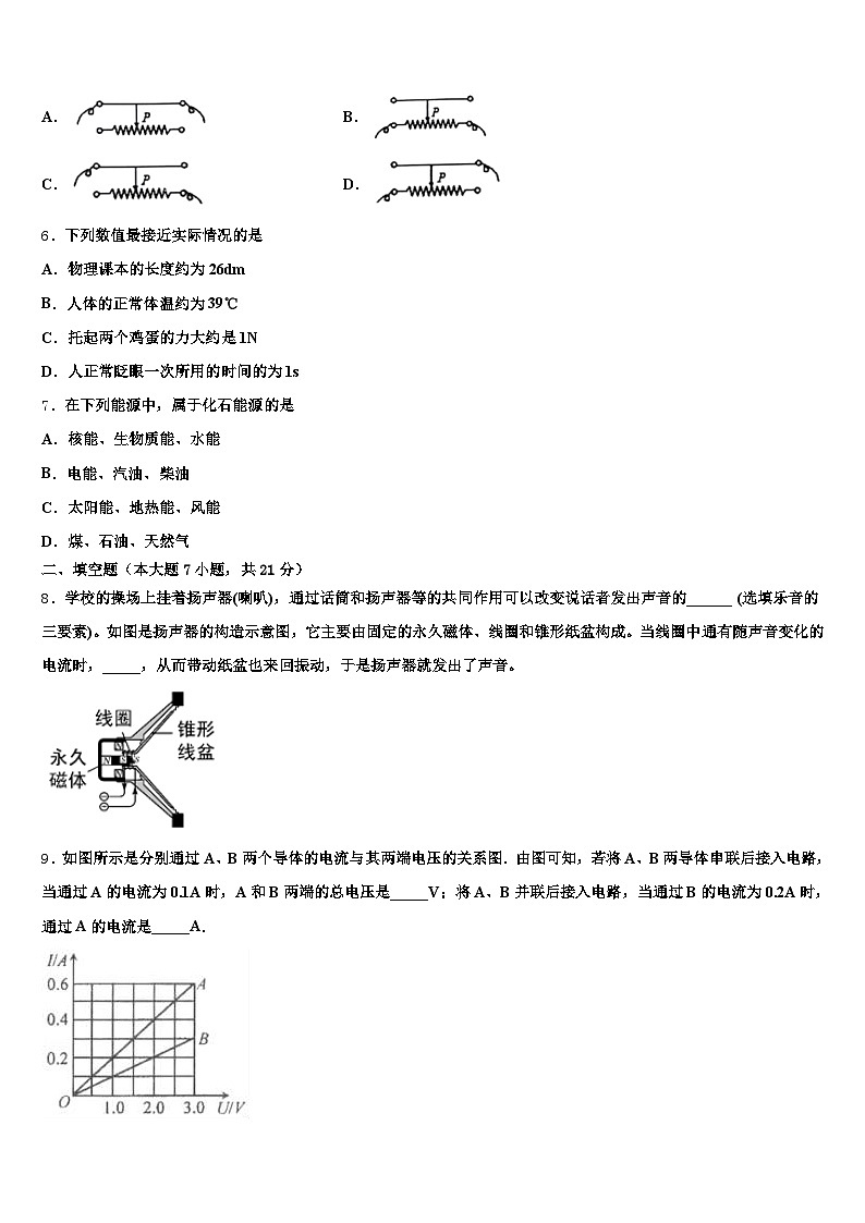 2026届甘肃省陇南市中考物理仿真试卷（含答案解析）第2页