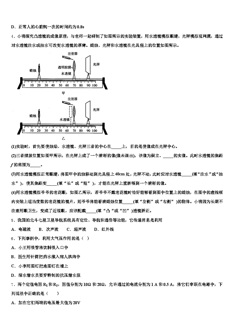 2026届甘肃省甘南藏族自治州中考冲刺卷物理试题（含答案解析）第2页