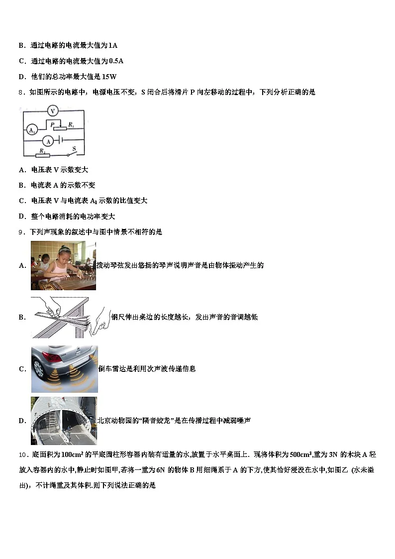 2026届甘肃省甘南藏族自治州中考冲刺卷物理试题（含答案解析）第3页