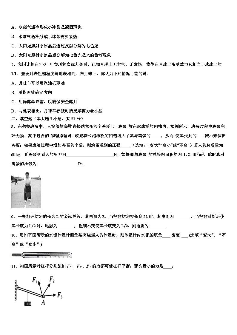 山西省晋中市2025-2026学年中考物理押题试卷（含答案解析）第3页