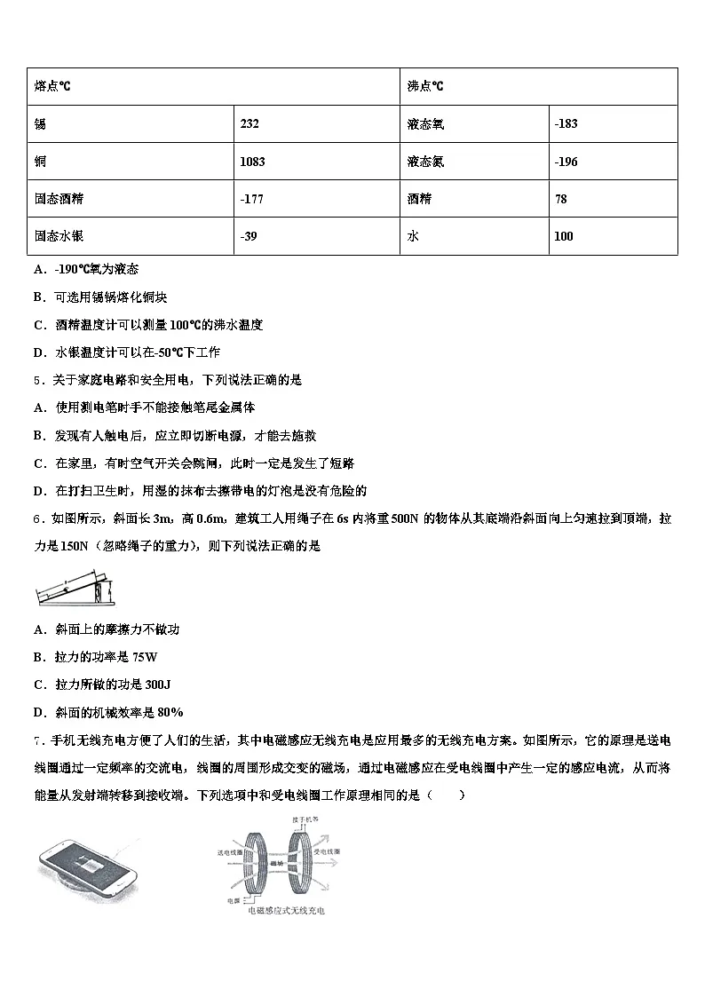 2025-2026学年齐齐哈尔市中考一模物理试题（含答案解析）第2页