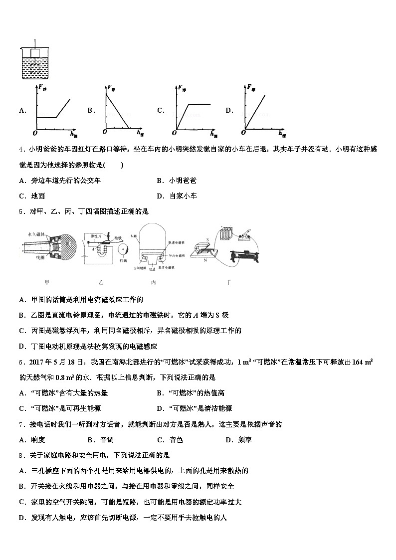 2025-2026学年陕西省延安市中考二模物理试题（含答案解析）第2页