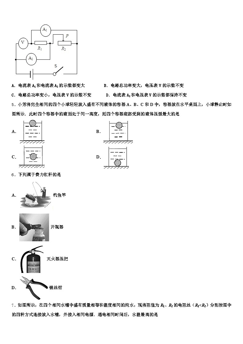 2026年辽宁省鞍山市中考物理四模试卷（含答案解析）第2页