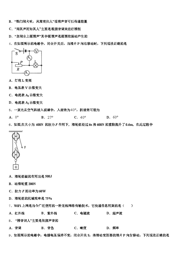 2026届黄石市中考猜题物理试卷（含答案解析）第2页