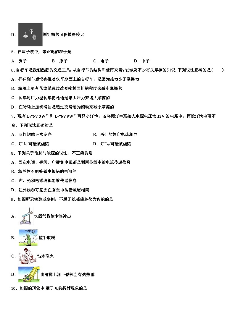 西藏自治区林芝市2026年中考物理模拟精编试卷（含答案解析）第2页