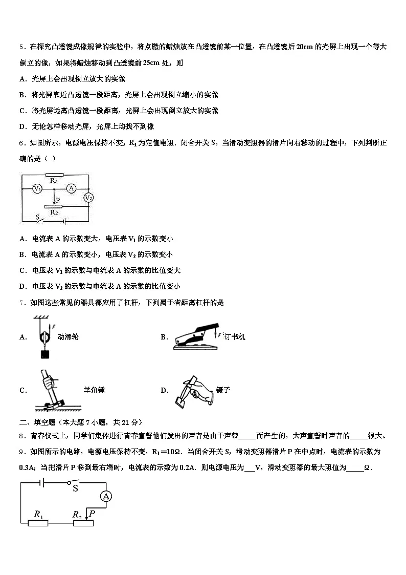 湖北省孝感市2025-2026学年中考物理四模试卷（含答案解析）第2页