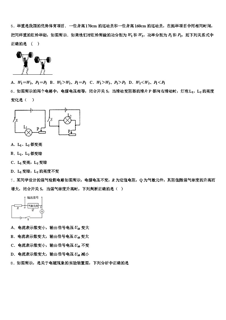 山东省日照市2025-2026学年中考适应性考试物理试题（含答案解析）第2页